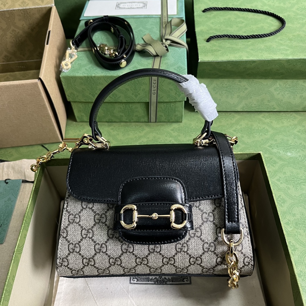 Bagsaaa Gvc*1 Horsebit 1955 mini bag ebony black - 22x16x10.5cm