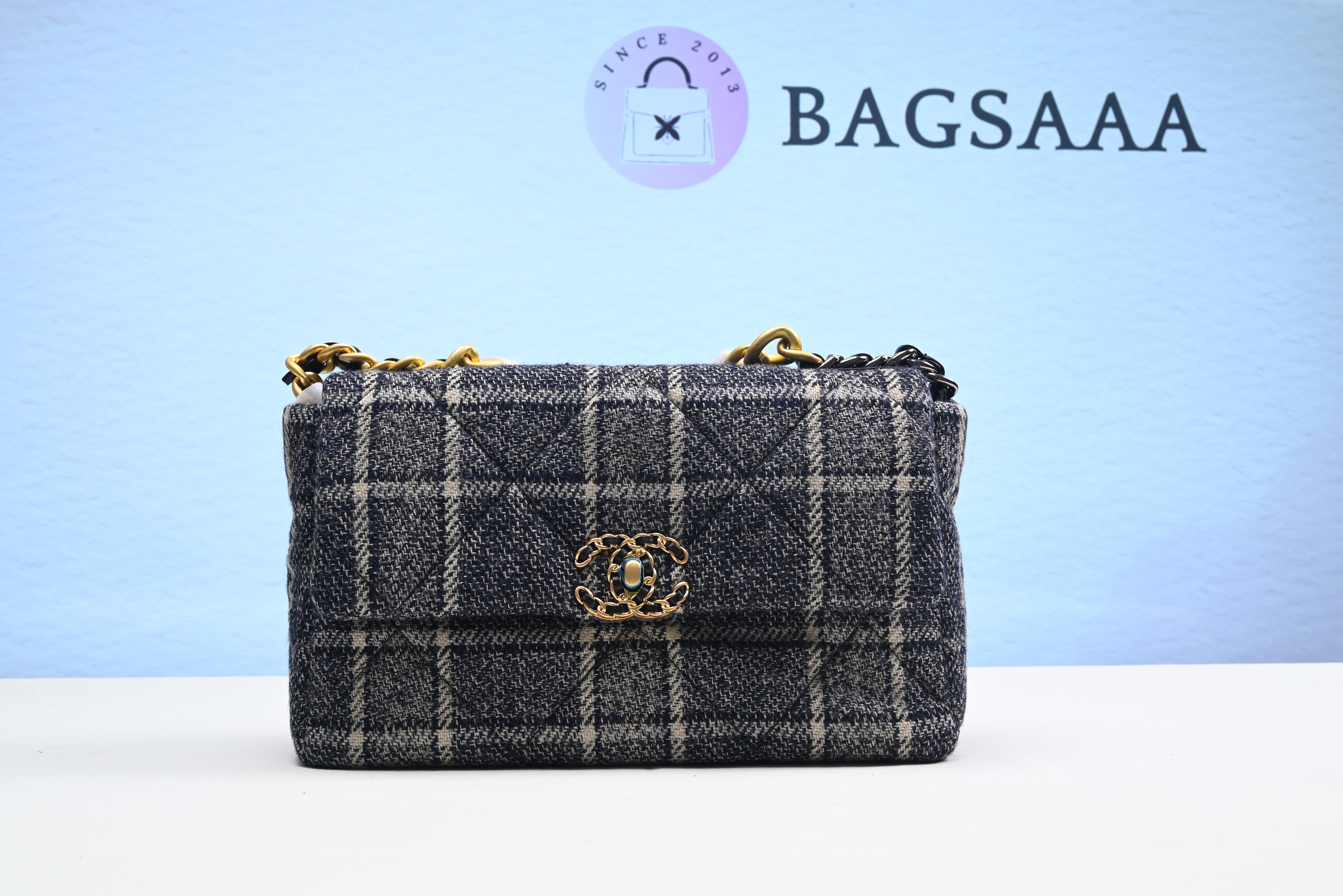 Bagsaaa Ch**el 19 Tweed Quilted - 20 × 30 × 10 cm