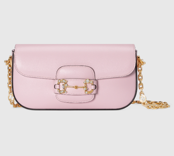 Bagsaaa Gvc*1 Horsebit 1955 Shoulder bag in pink - W24cm x H13cm x D5.5cm