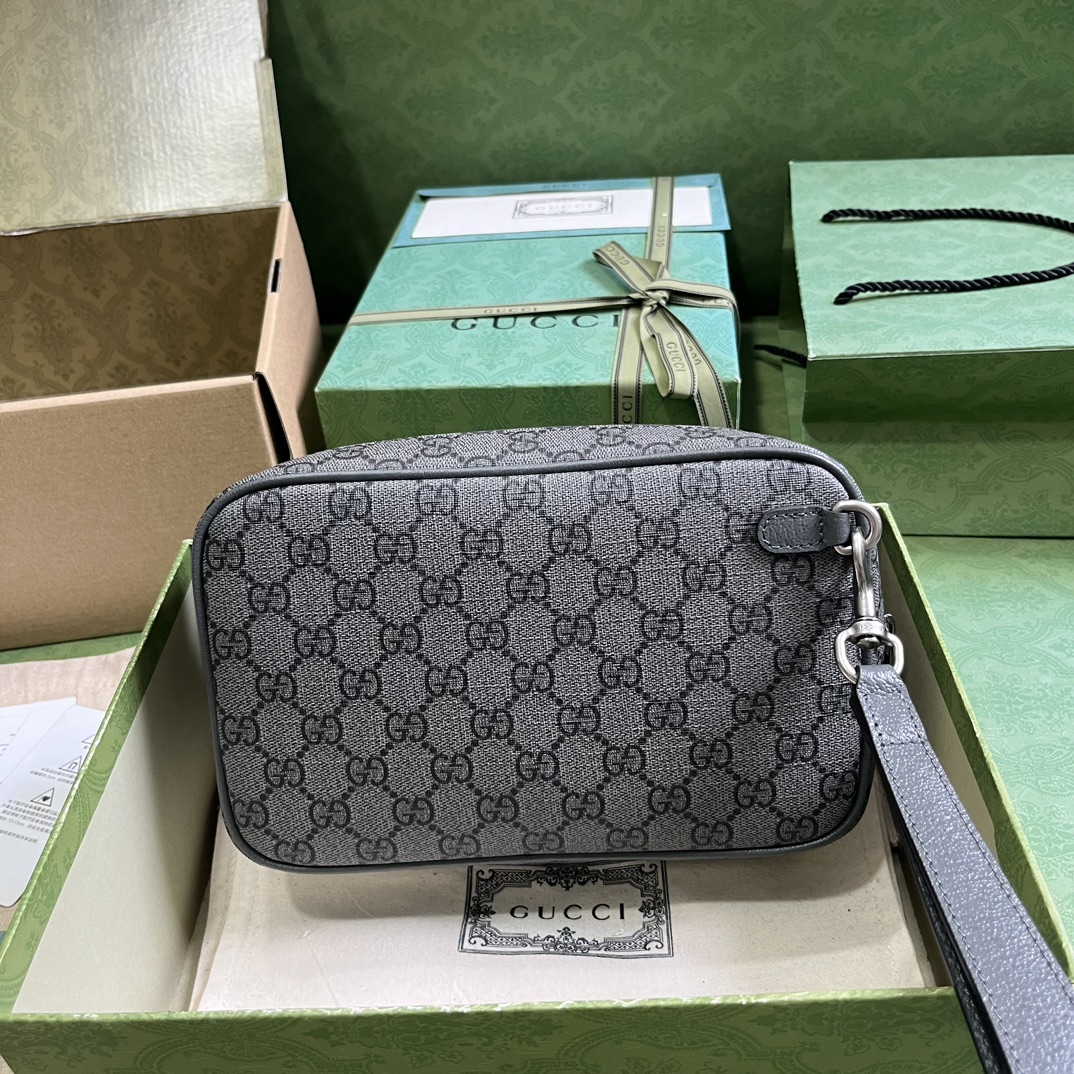 BAGSAAA Gv*c OPHIDIA GG POUCH GREY
