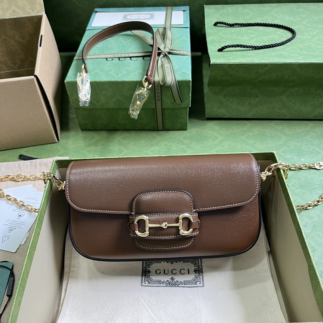 Bagsaaa Gvc*1 Horsebit 1955 Shoulder bag in brown - W24cm x H13cm x D5.5cm