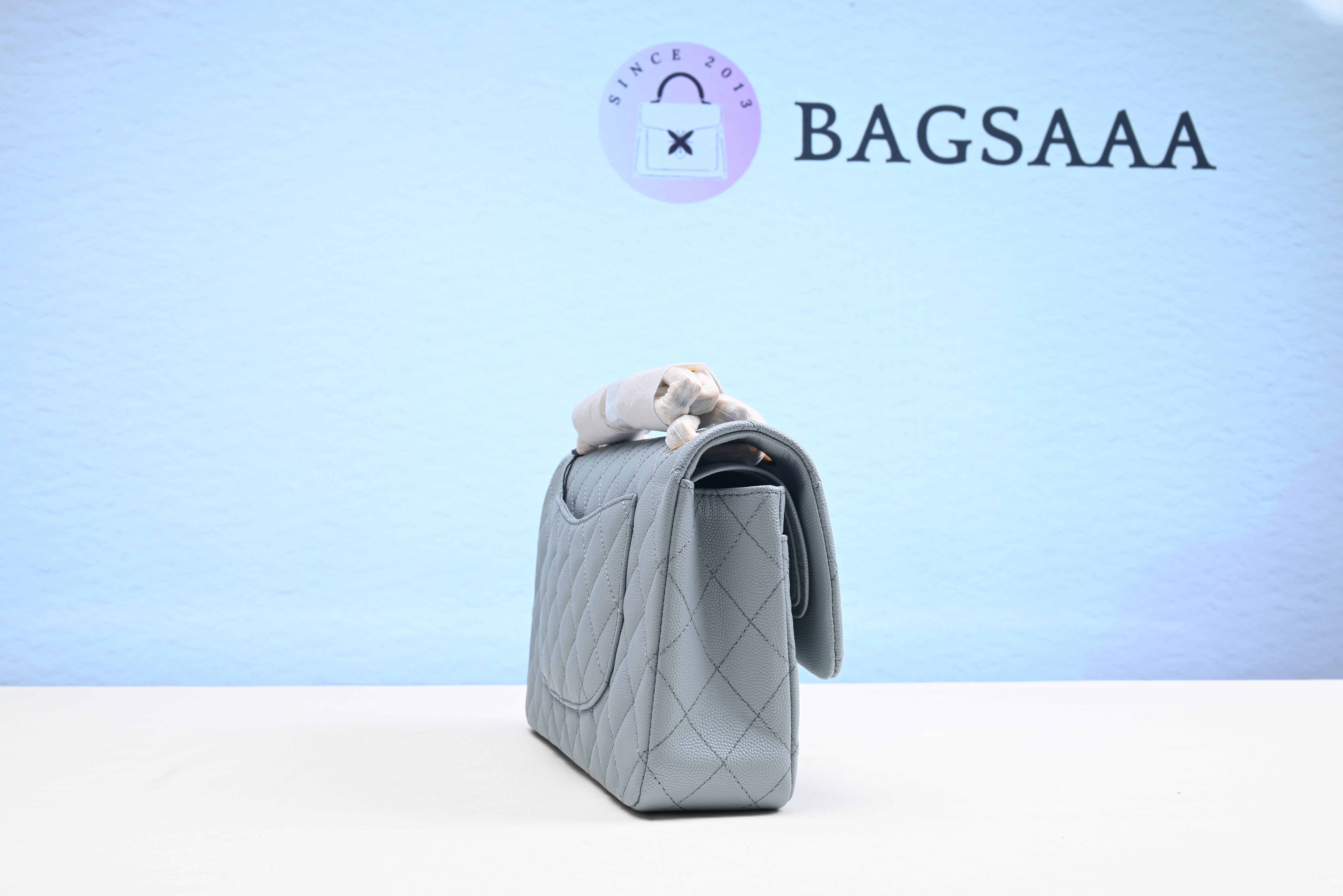 Bagsaaa Ch**el Classic Flap Bag In Light Blue Caviar - 25cm