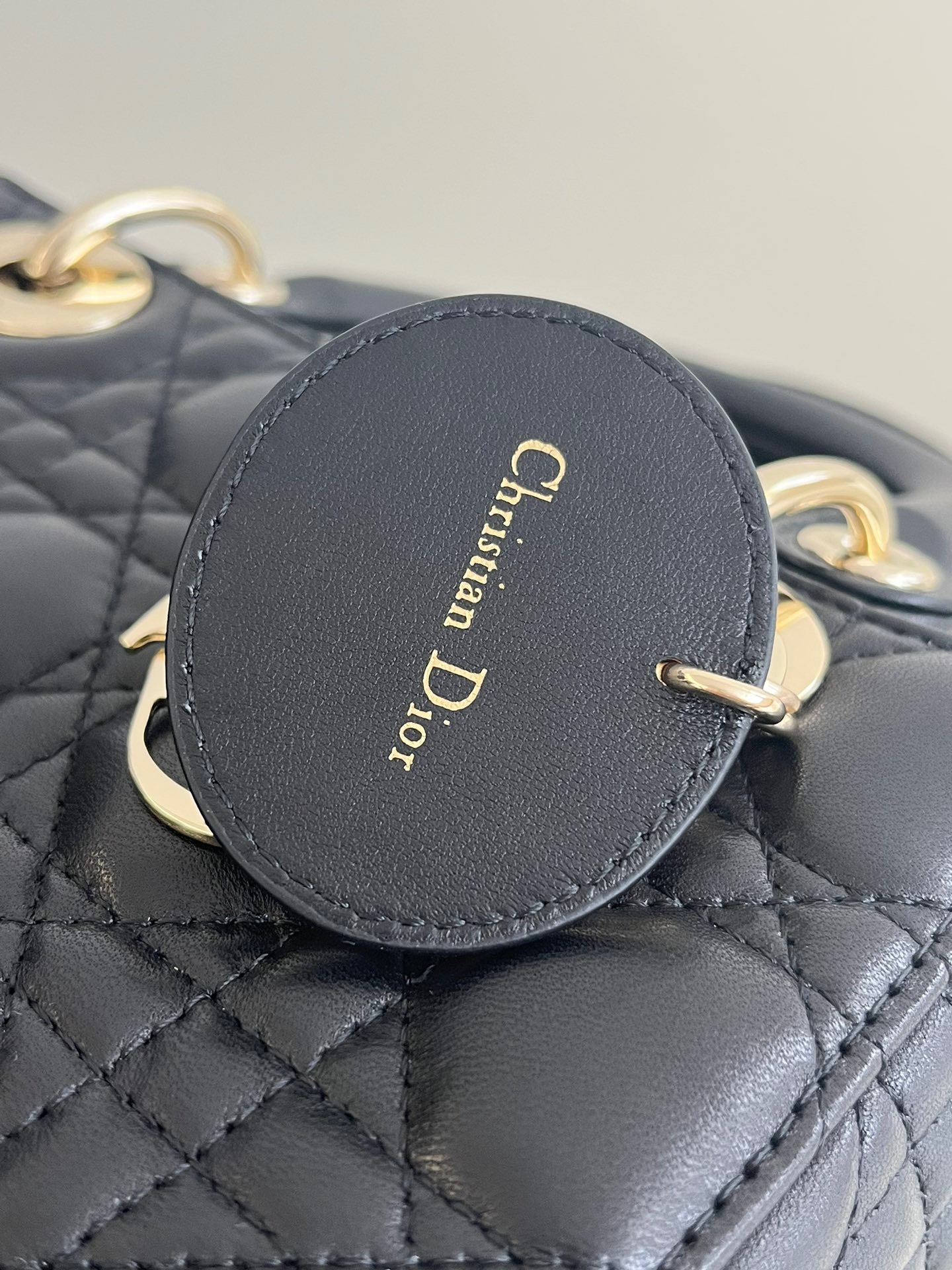 Bagsaaa Small Lady D10r My ABCD10r Bag Black Cannage Lambskin - 20 x 17 x 8 cm