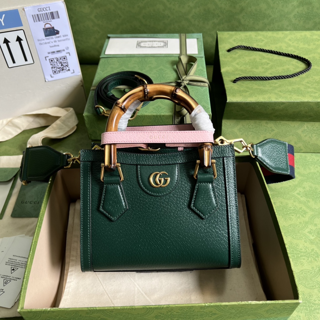 Bagsaaa Gvc*1 Diana GG tote bag dark green - 20*16*10cm