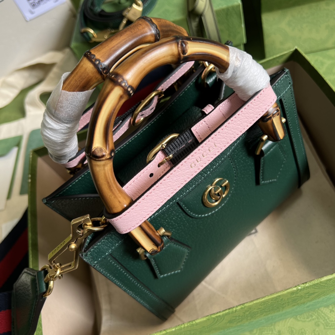 Bagsaaa Gvc*1 Diana GG tote bag dark green - 20*16*10cm