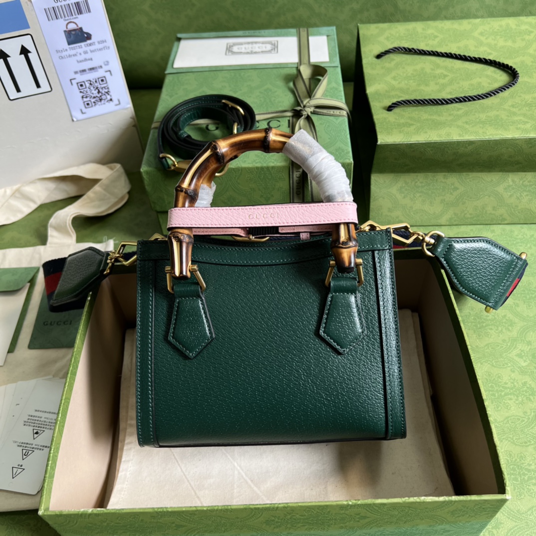 Bagsaaa Gvc*1 Diana GG tote bag dark green - 20*16*10cm