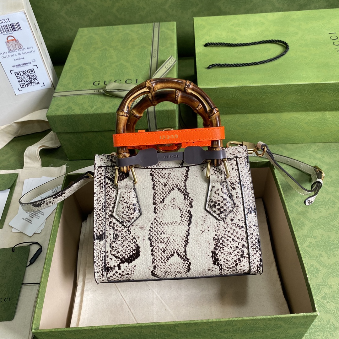 Bagsaaa Gvc*1 Mini Diana Python White Leather 20x15.5x10cm