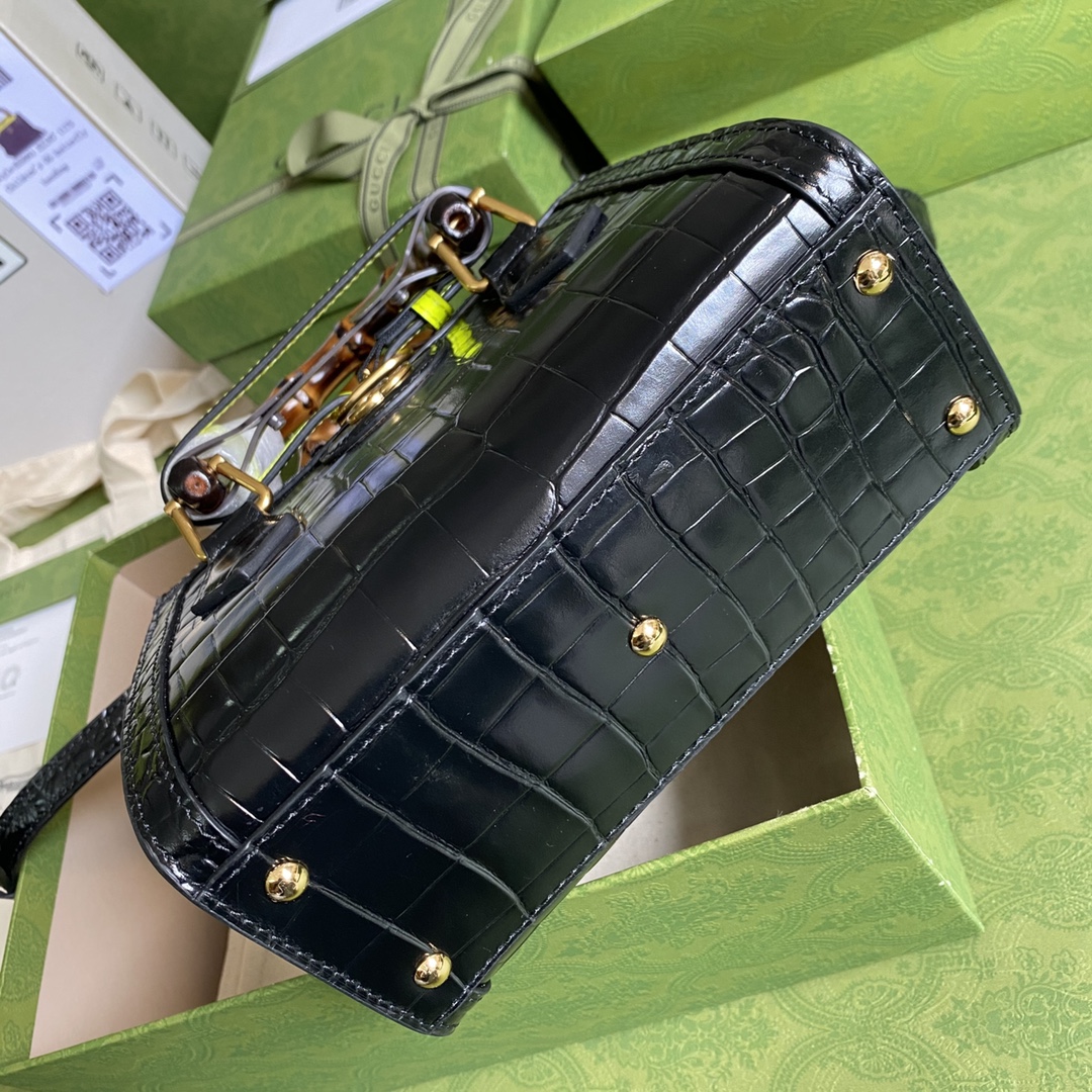 Bagsaaa Gvc*1 Mini Diana Crocodile Black Leather 20x15.5x10cm