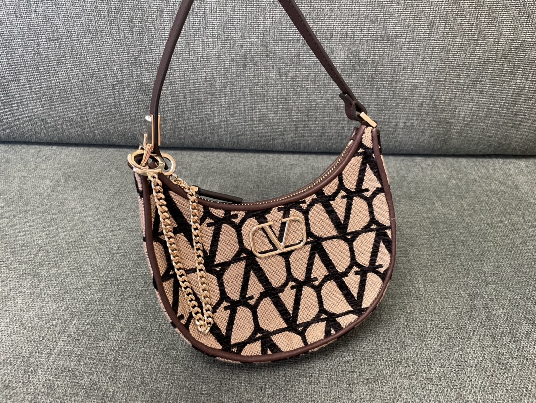 Bagsaaa Va1e*ntin0 Garavani VLogo Toile Iconographe Mini shoulder brown