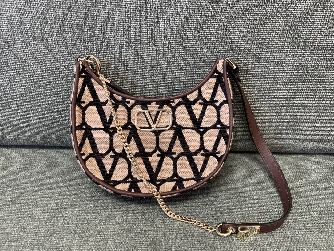 Bagsaaa Va1e*ntin0 Garavani VLogo Toile Iconographe Mini shoulder brown