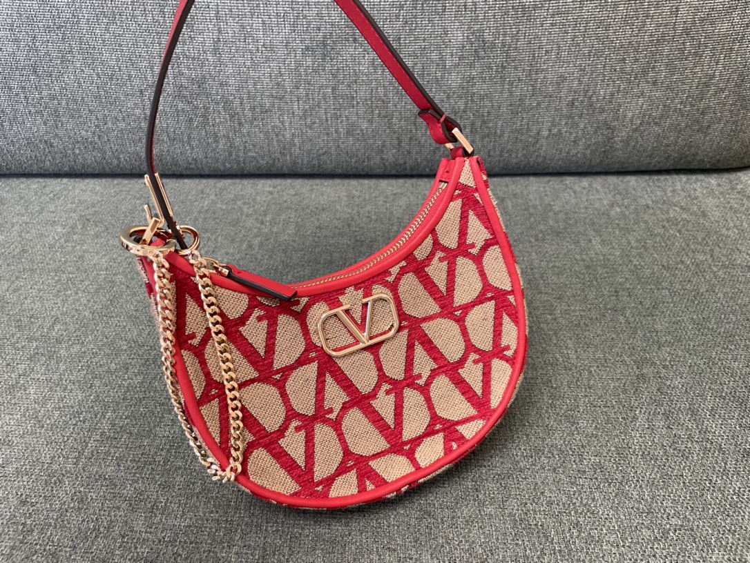 Bagsaaa Va1e*ntin0 Garavani VLogo Toile Iconographe Mini shoulder red