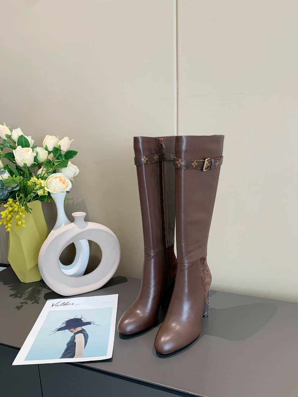 Bagsaaa L0vis Vvtt0n Leather Long Boots 3 colors