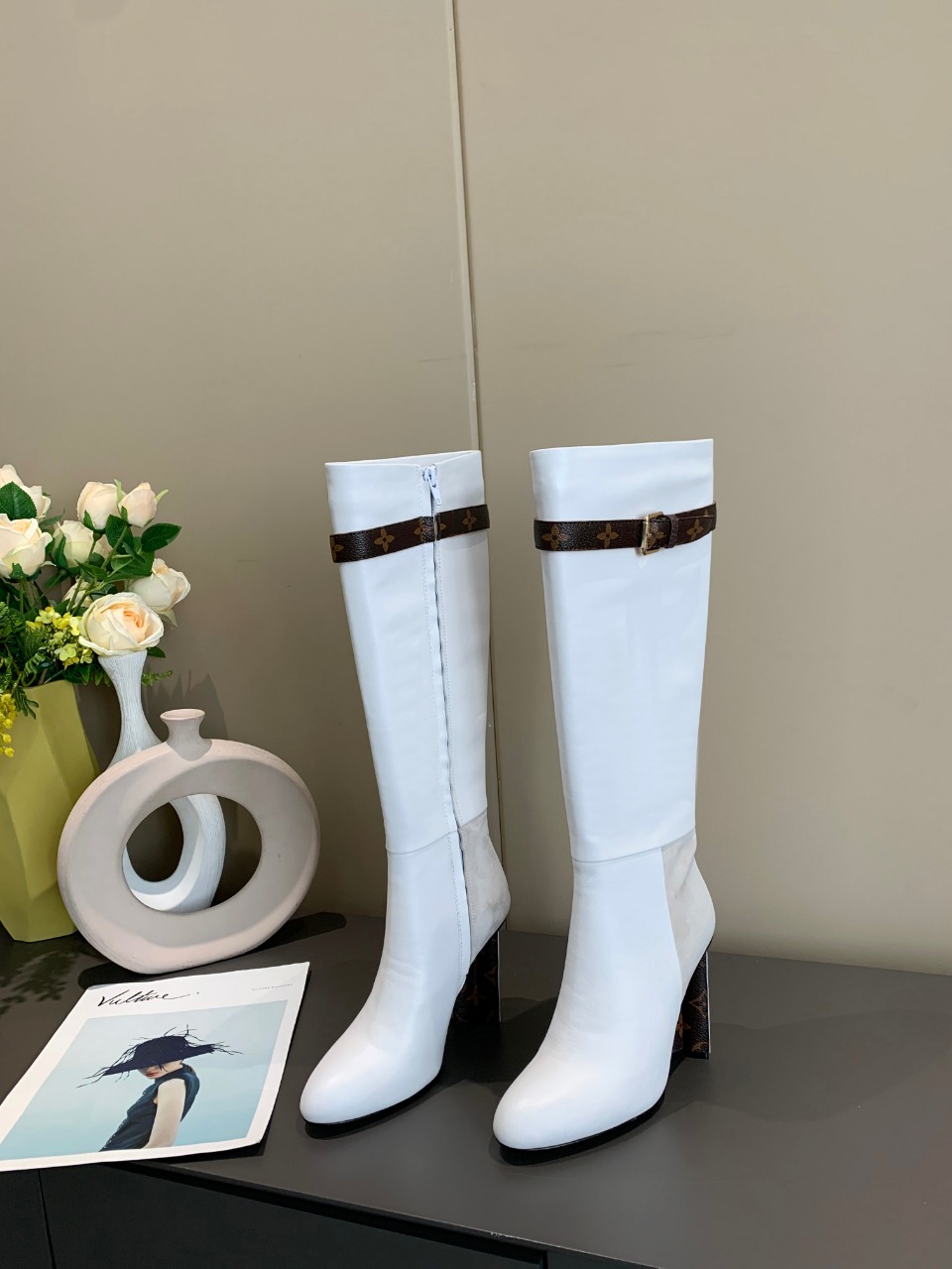 Bagsaaa L0vis Vvtt0n Leather Long Boots 3 colors