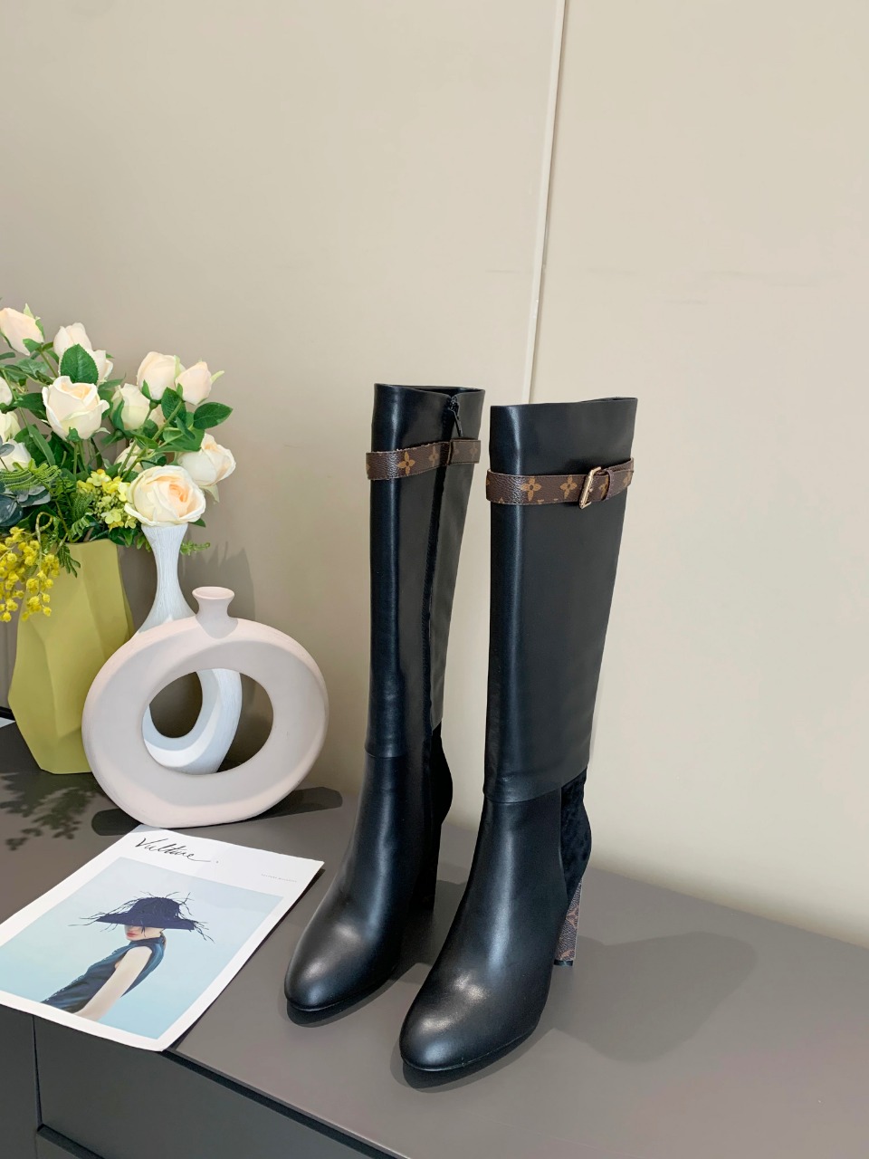 Bagsaaa L0vis Vvtt0n Leather Long Boots 3 colors