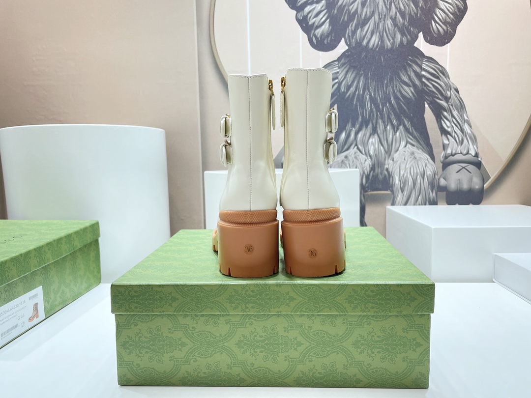Bagsaaa Gvc*1 Trip Printed Coated-canvas And Leather Ankle Boots - White