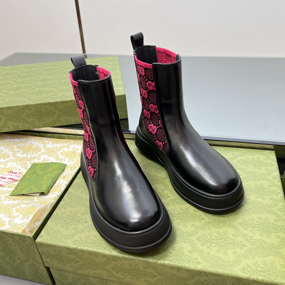 Bagsaaa Gvc*1 'GG' Ankle Boots Black/pink