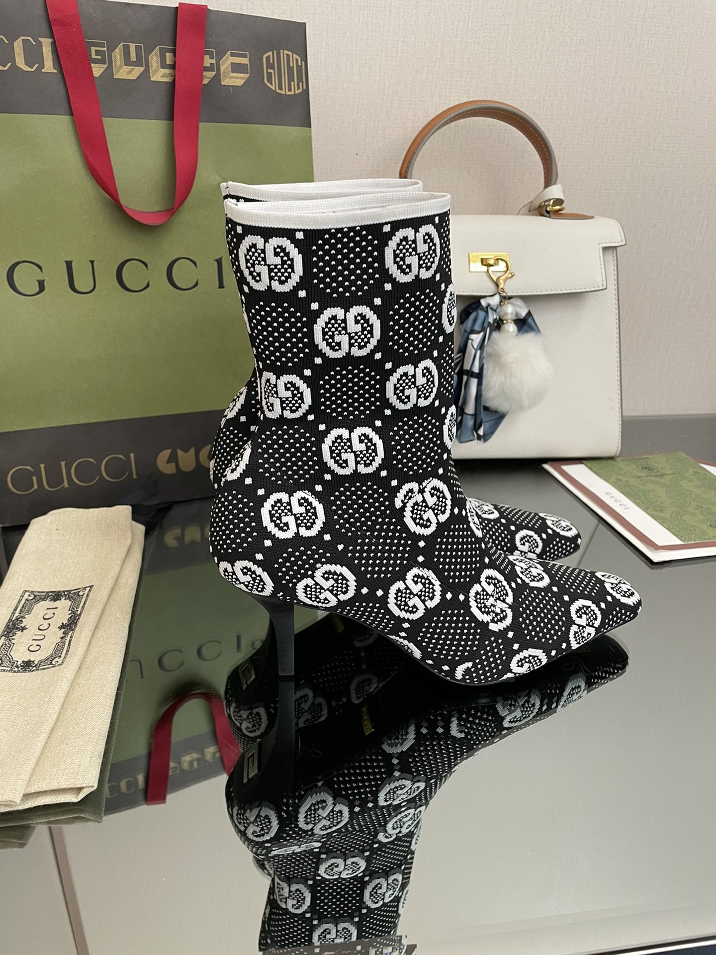 Bagsaaa Gvc*1 Tom Heel Boots - Black and white