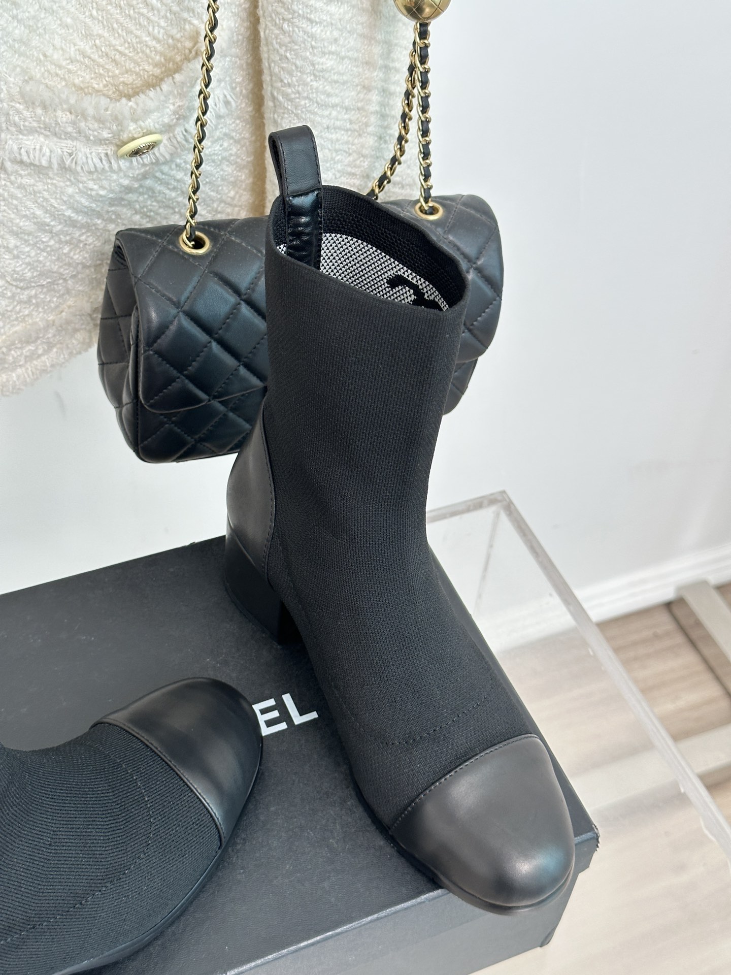 Bagsaaa Ch**el Ankle Short Boots Black