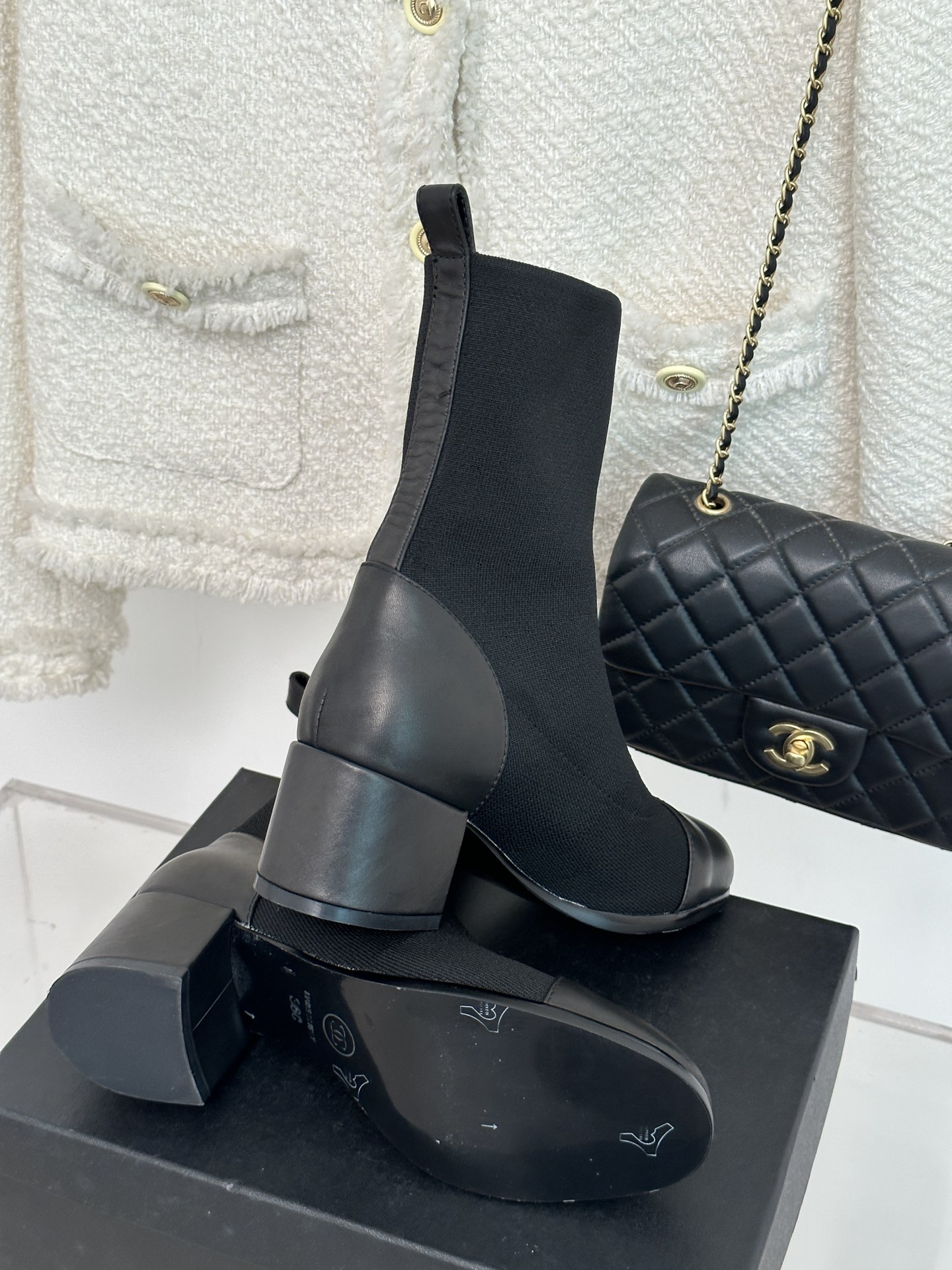 Bagsaaa Ch**el Ankle Short Boots Black