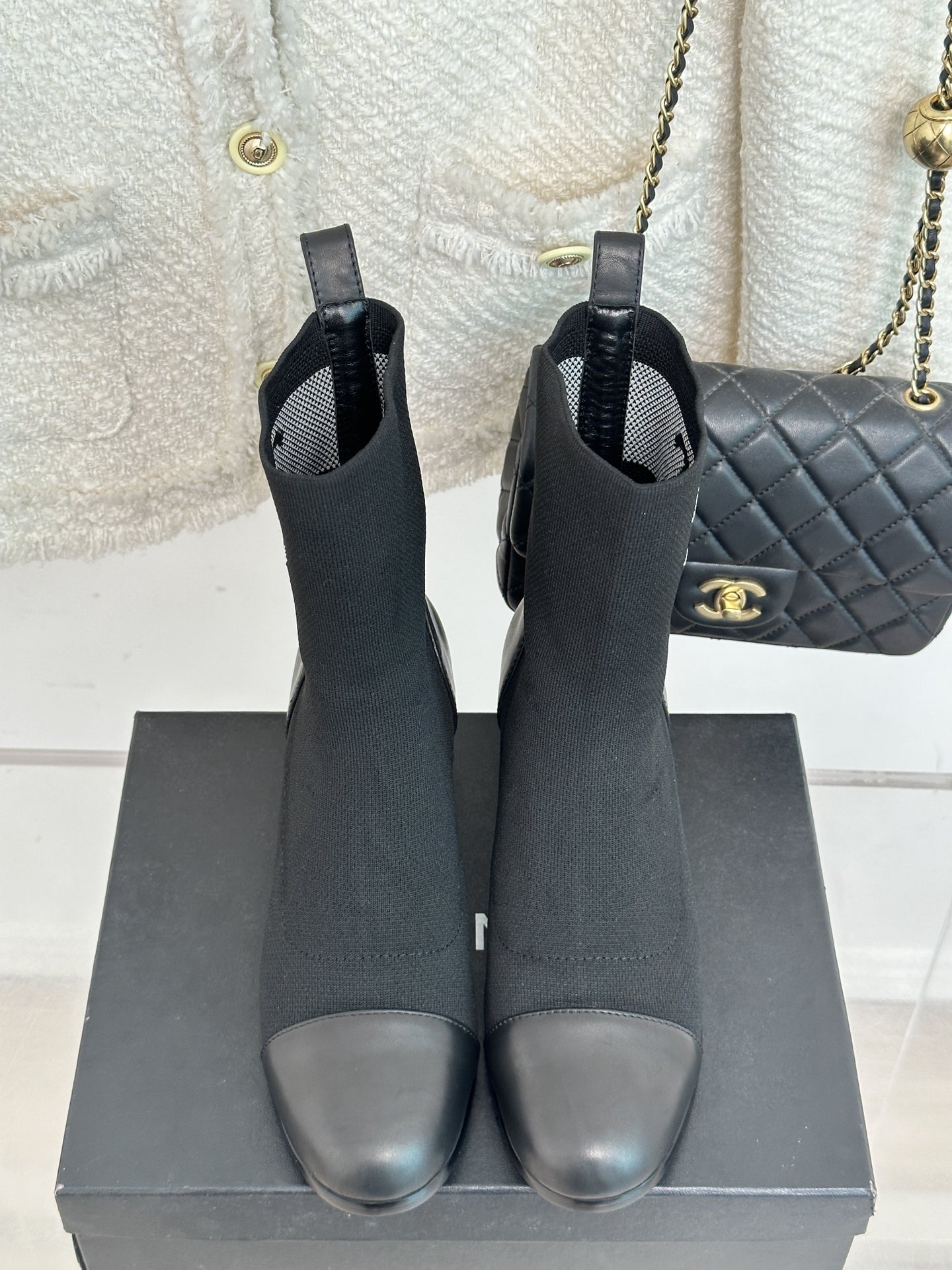 Bagsaaa Ch**el Ankle Short Boots Black