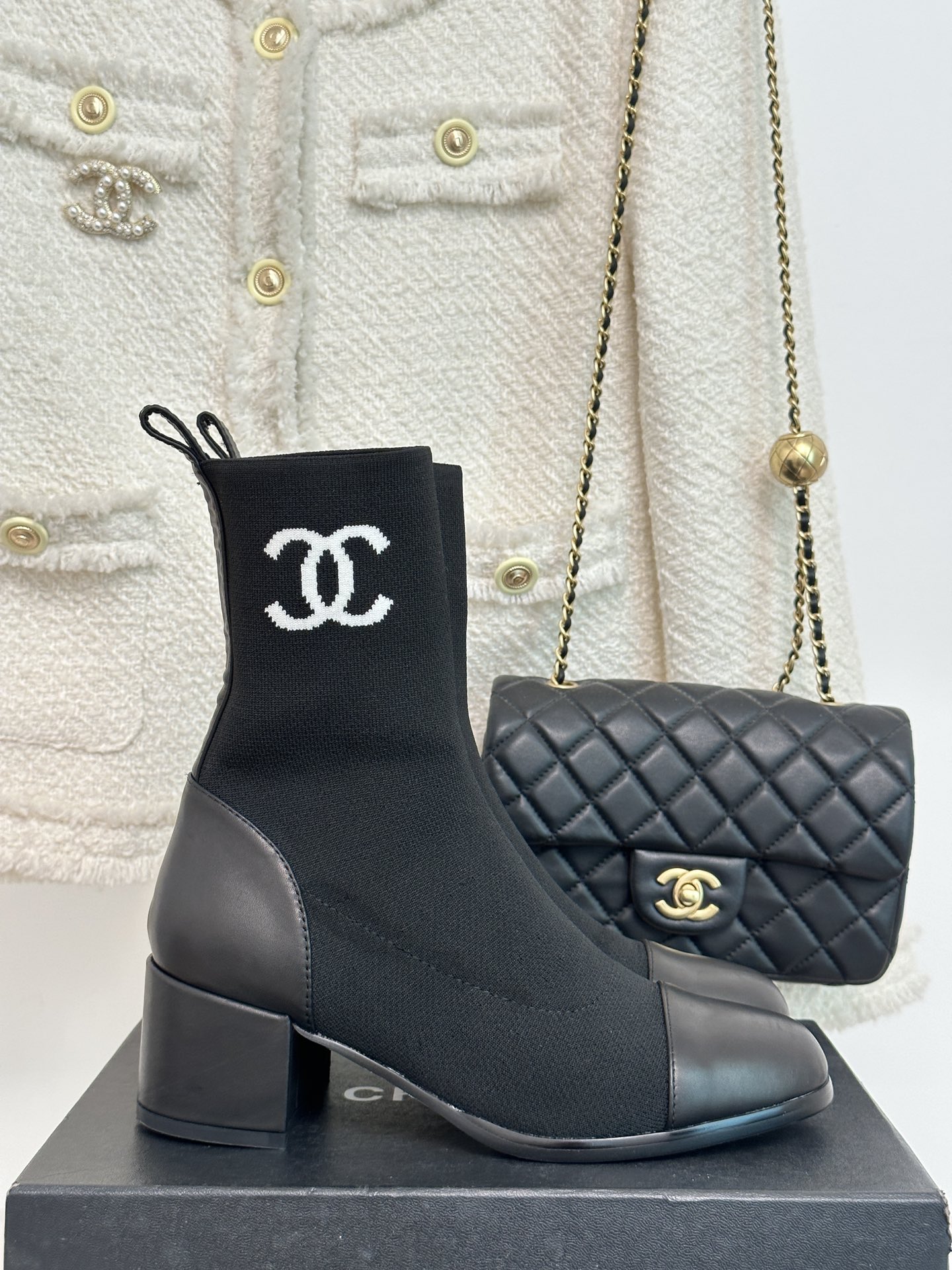 Bagsaaa Ch**el Ankle Short Boots Black