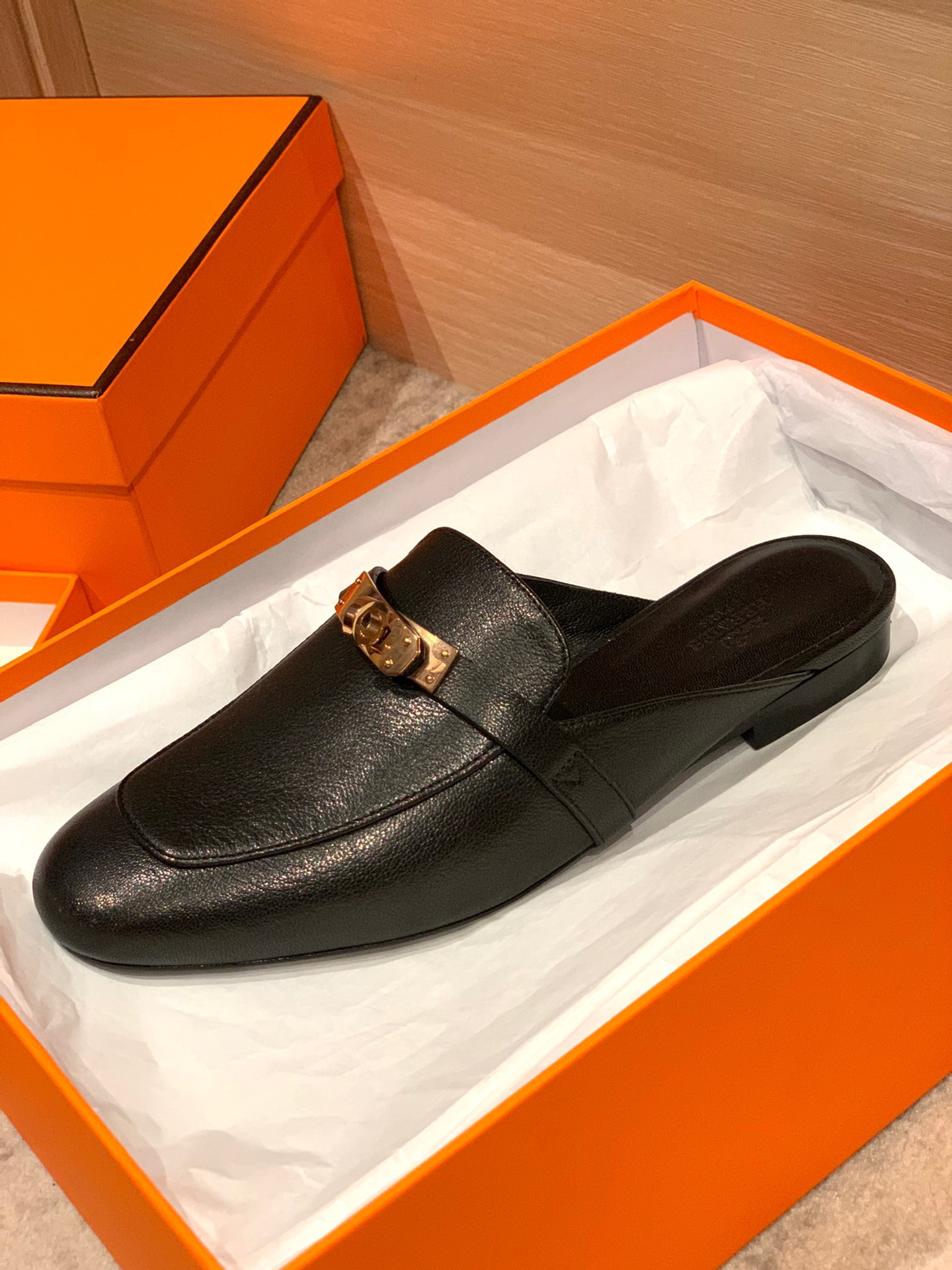 Bagsaaa H**me5 Kelly Loafers Gold Hardware