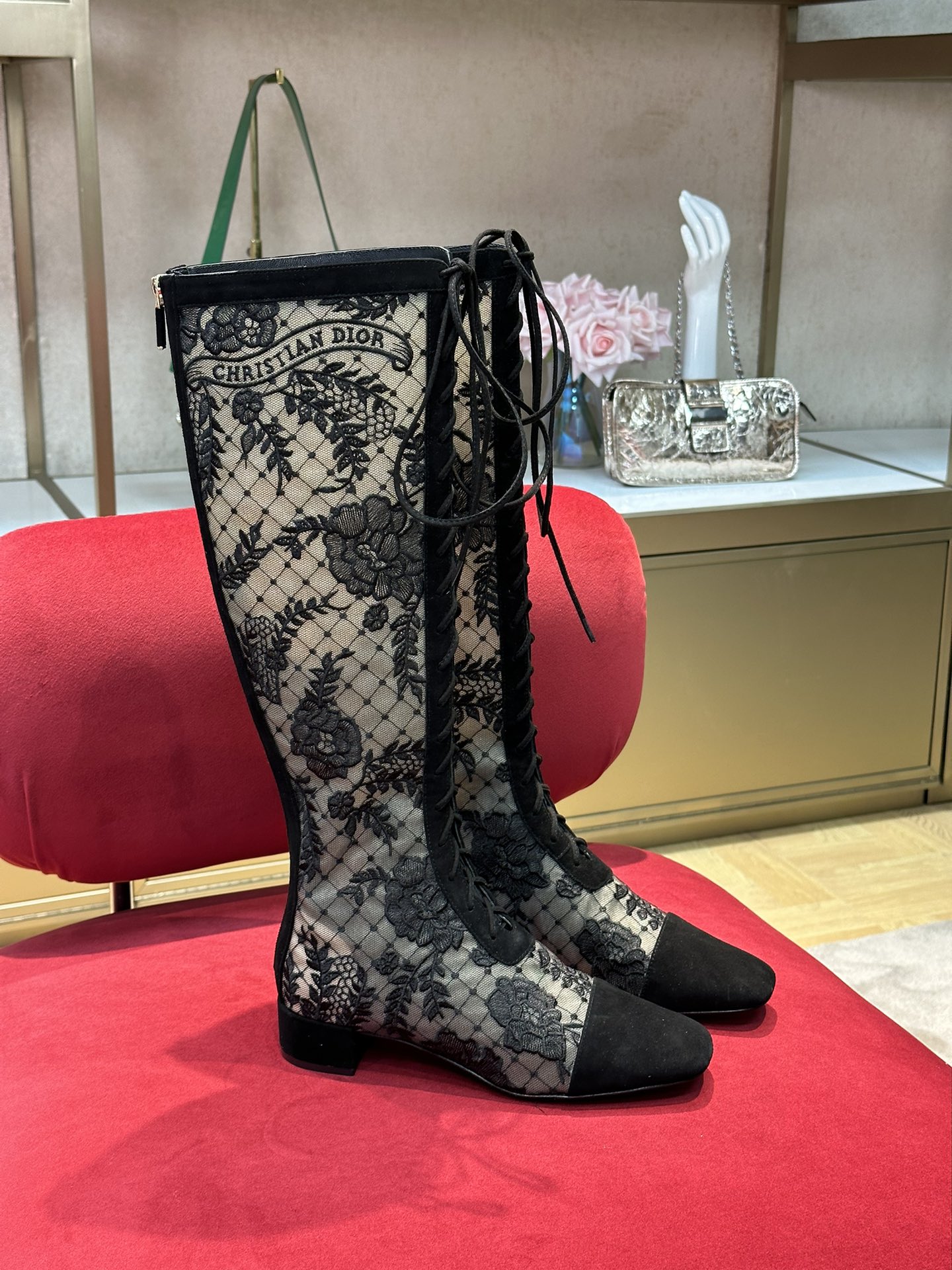 BAGSAAA D10r NAUGHTILY-D HEELED ANKLE LONG BOOT