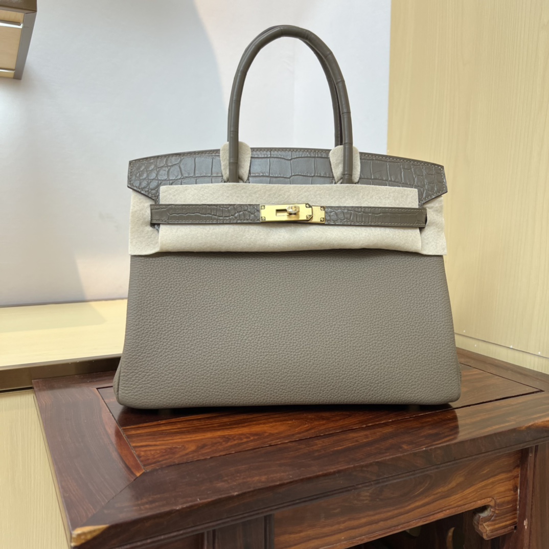 Bagsaaa H**me5 Birkin Touch Togo Grey 30 