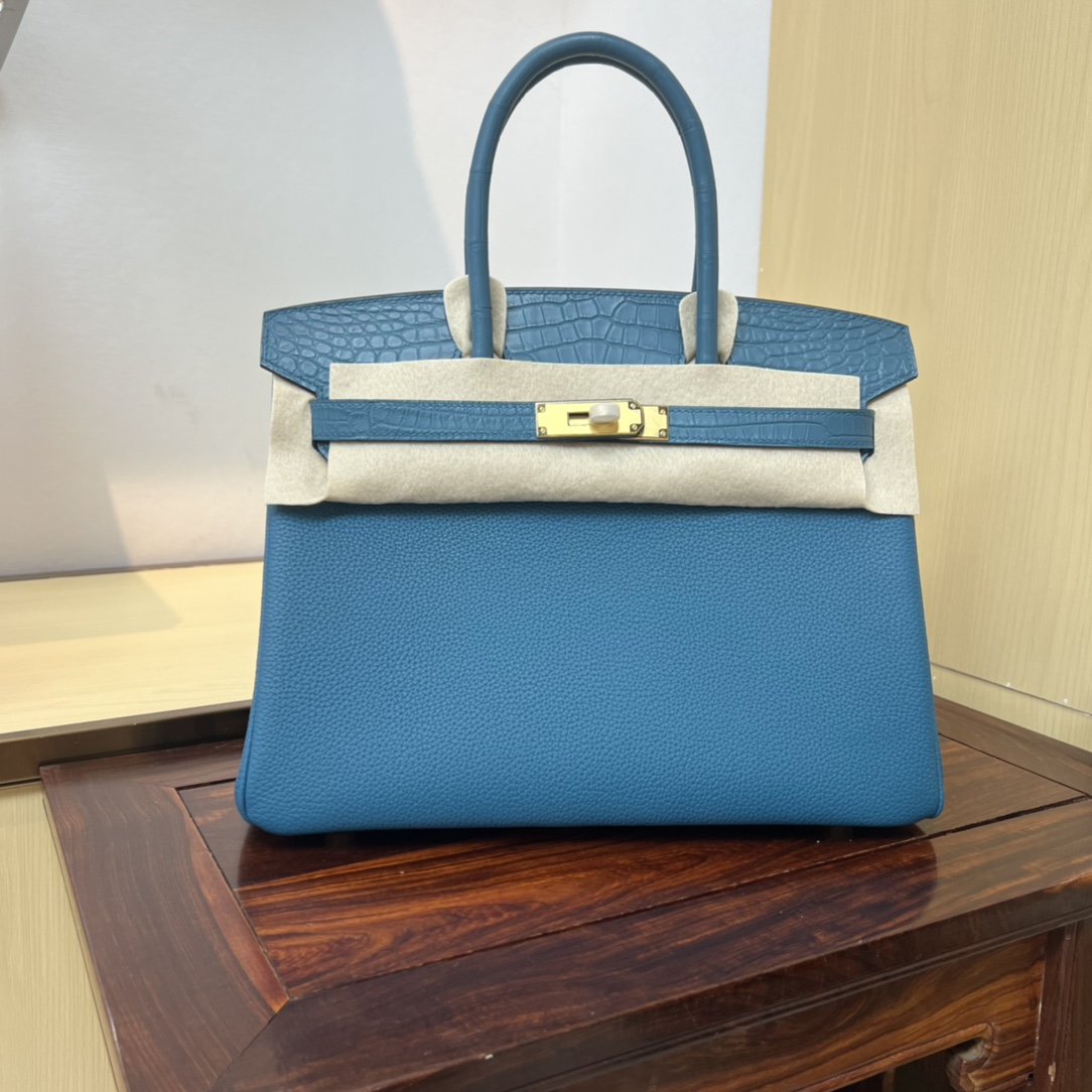 Bagsaaa H**me5 Birkin Touch Togo Blue 30