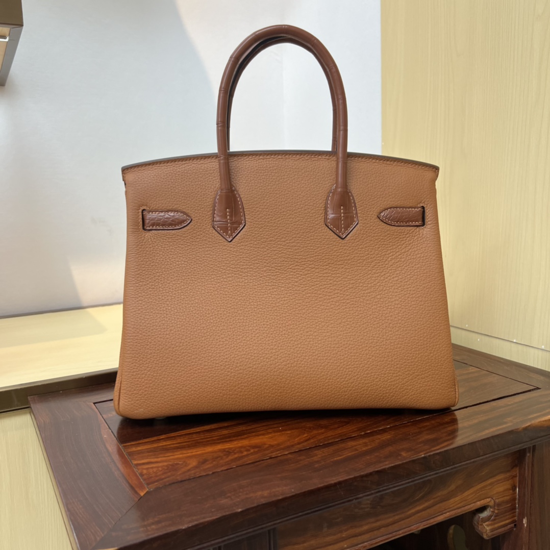 Bagsaaa H**me5 Birkin Touch Togo Brown 30