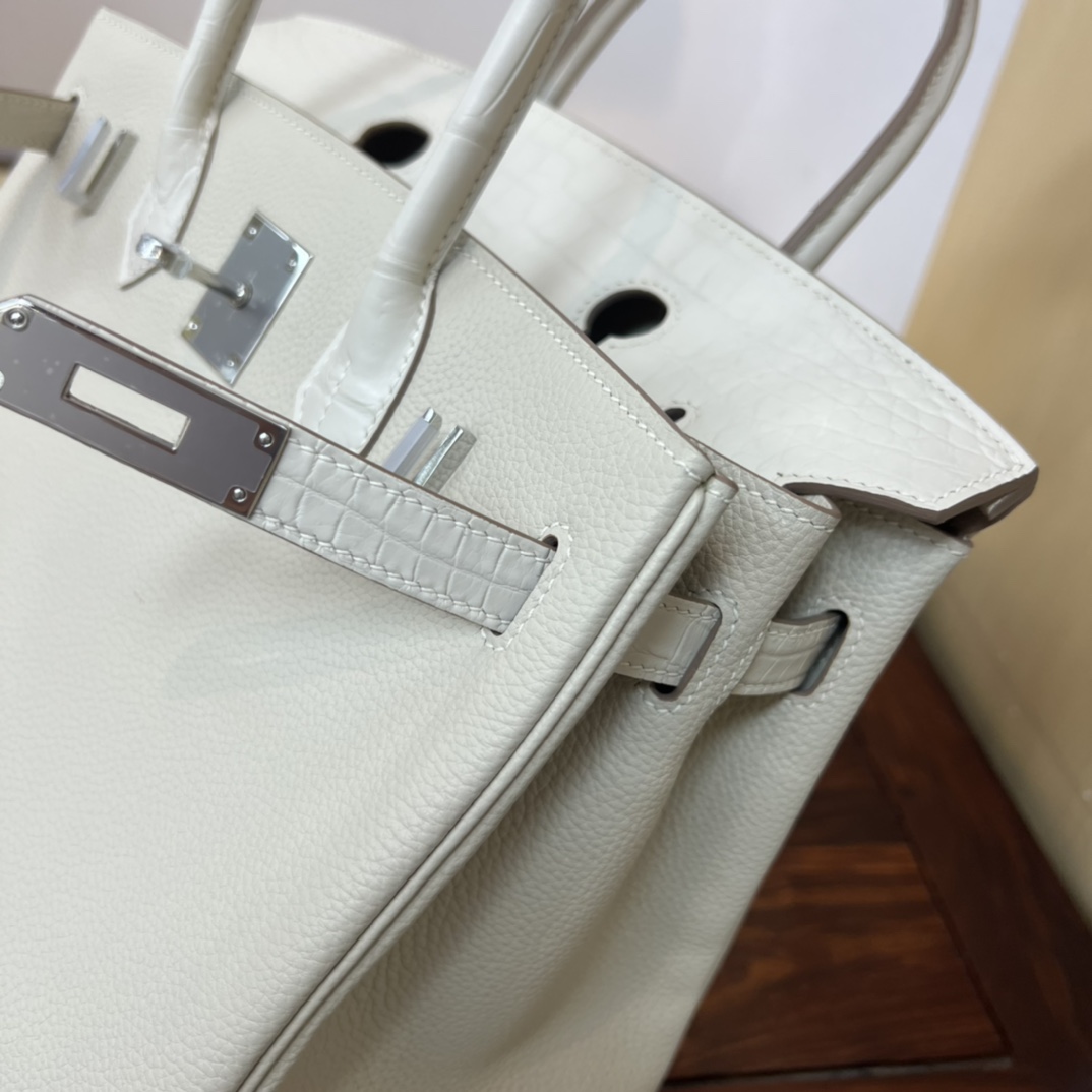 Bagsaaa H**me5 Birkin Touch Togo White 30