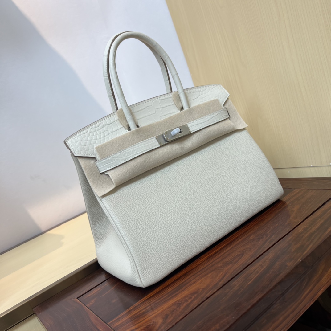 Bagsaaa H**me5 Birkin Touch Togo White 30