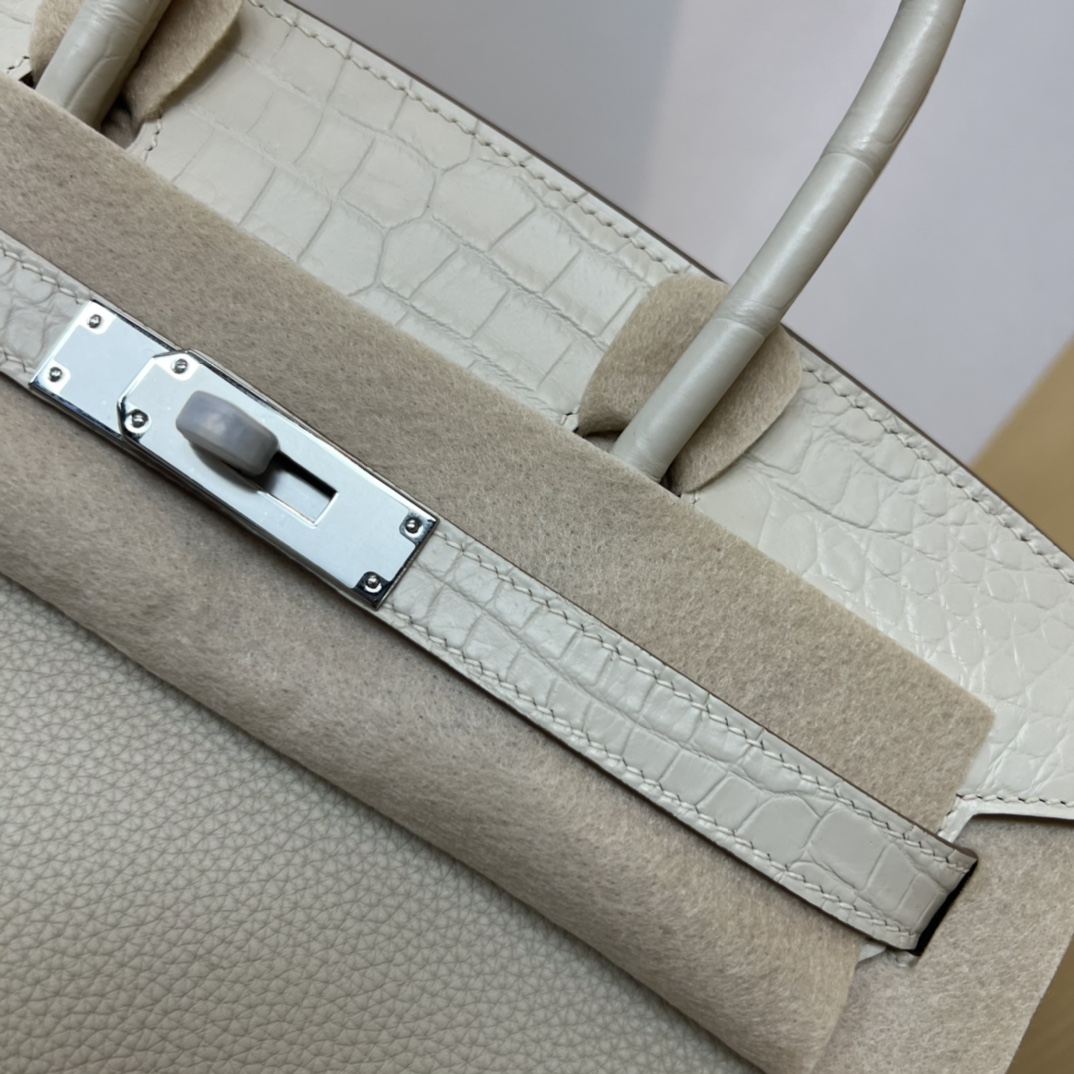 Bagsaaa H**me5 Birkin Touch Togo White 30
