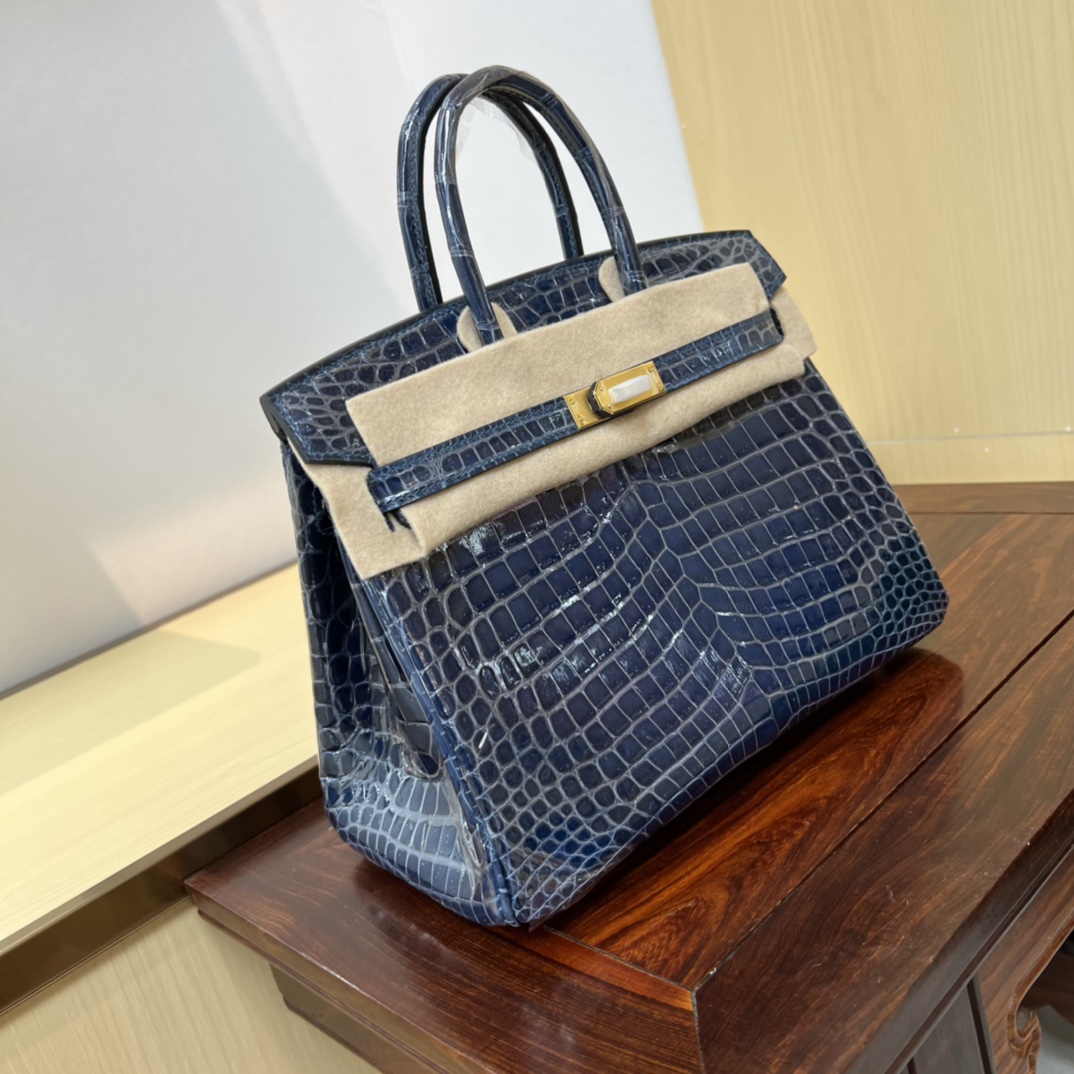 Bagsaaa H**me5 Birkin 30 Blue Birkin Crocodile