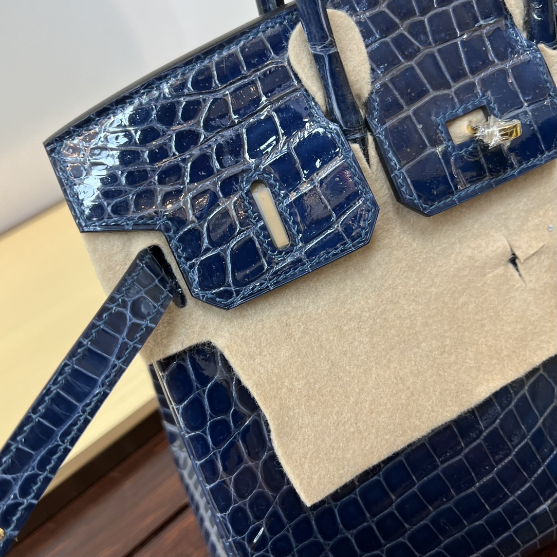 Bagsaaa H**me5 Birkin 30 Blue Birkin Crocodile