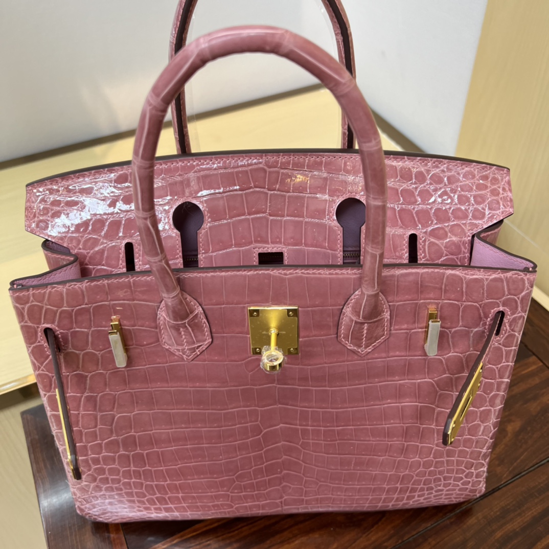 Bagsaaa H**me5 Birkin 30 Pink Birkin Crocodile