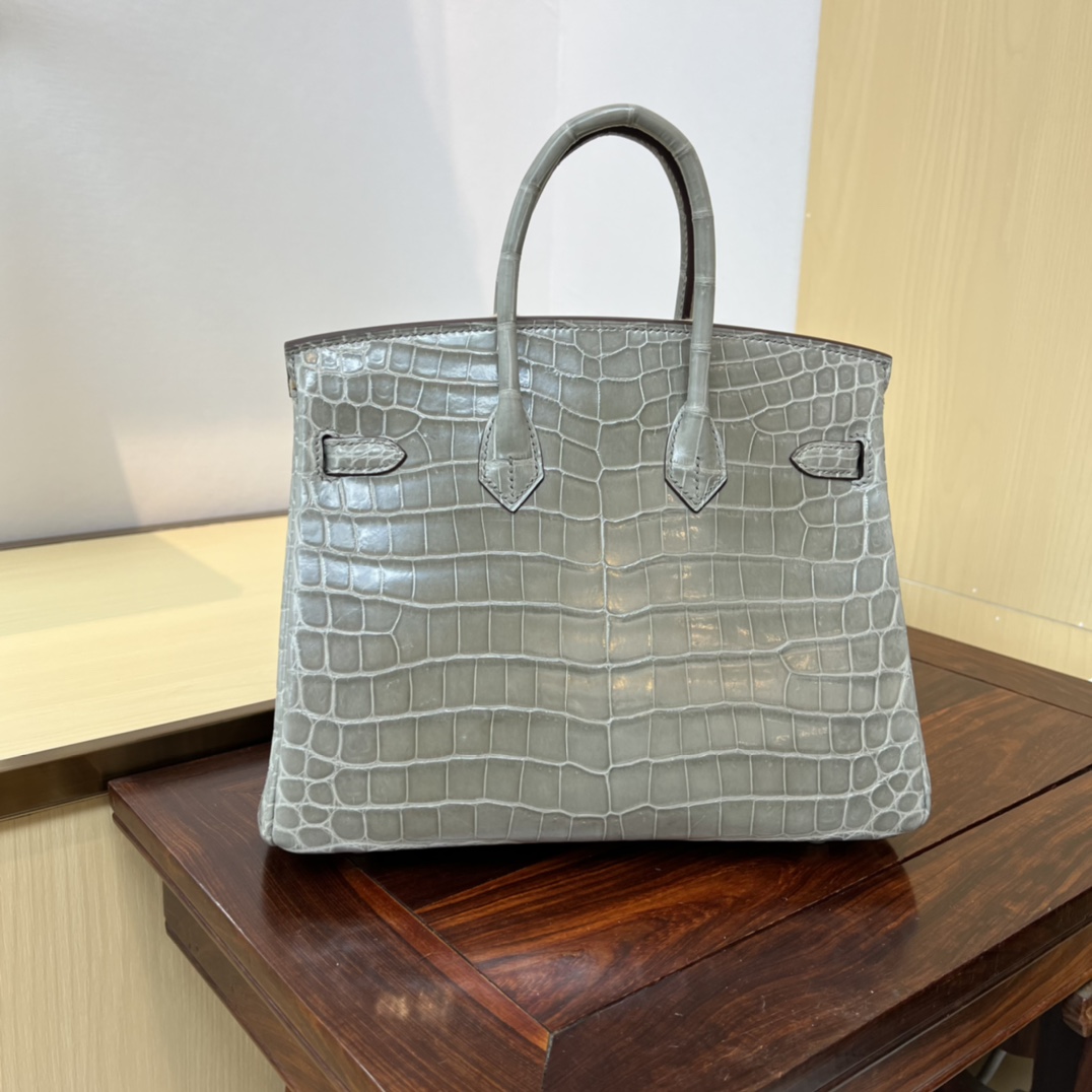 Bagsaaa H**me5 Birkin 25 Grey Birkin Crocodile