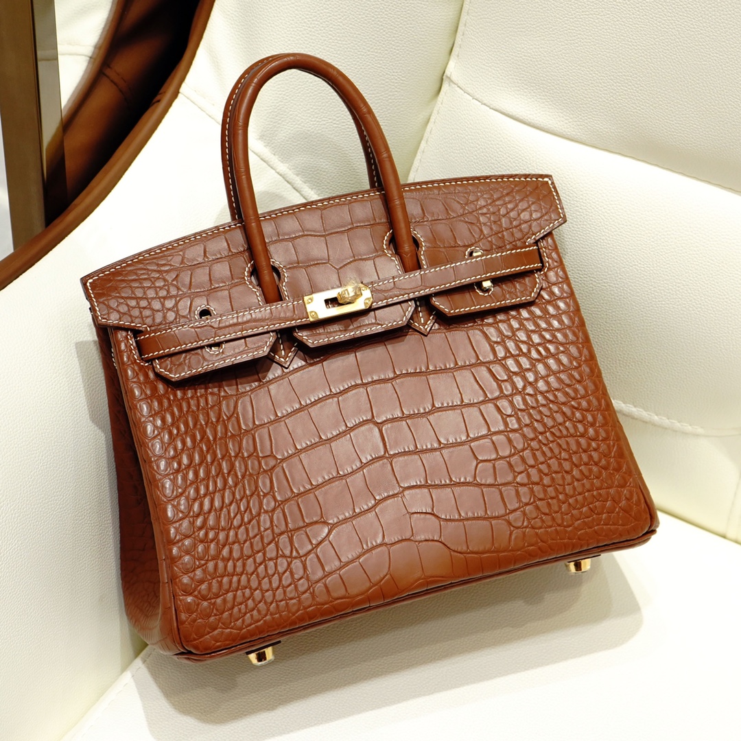 Bagsaaa H**me5 Birkin 30 Matte Brown Crocodile