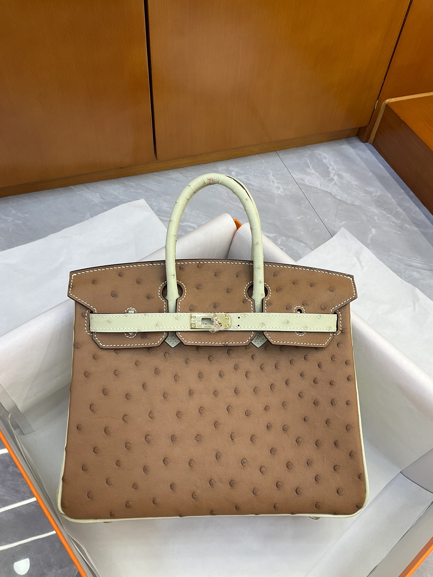 Bagsaaa H**me5 Birkin 25 Ostrich Leather