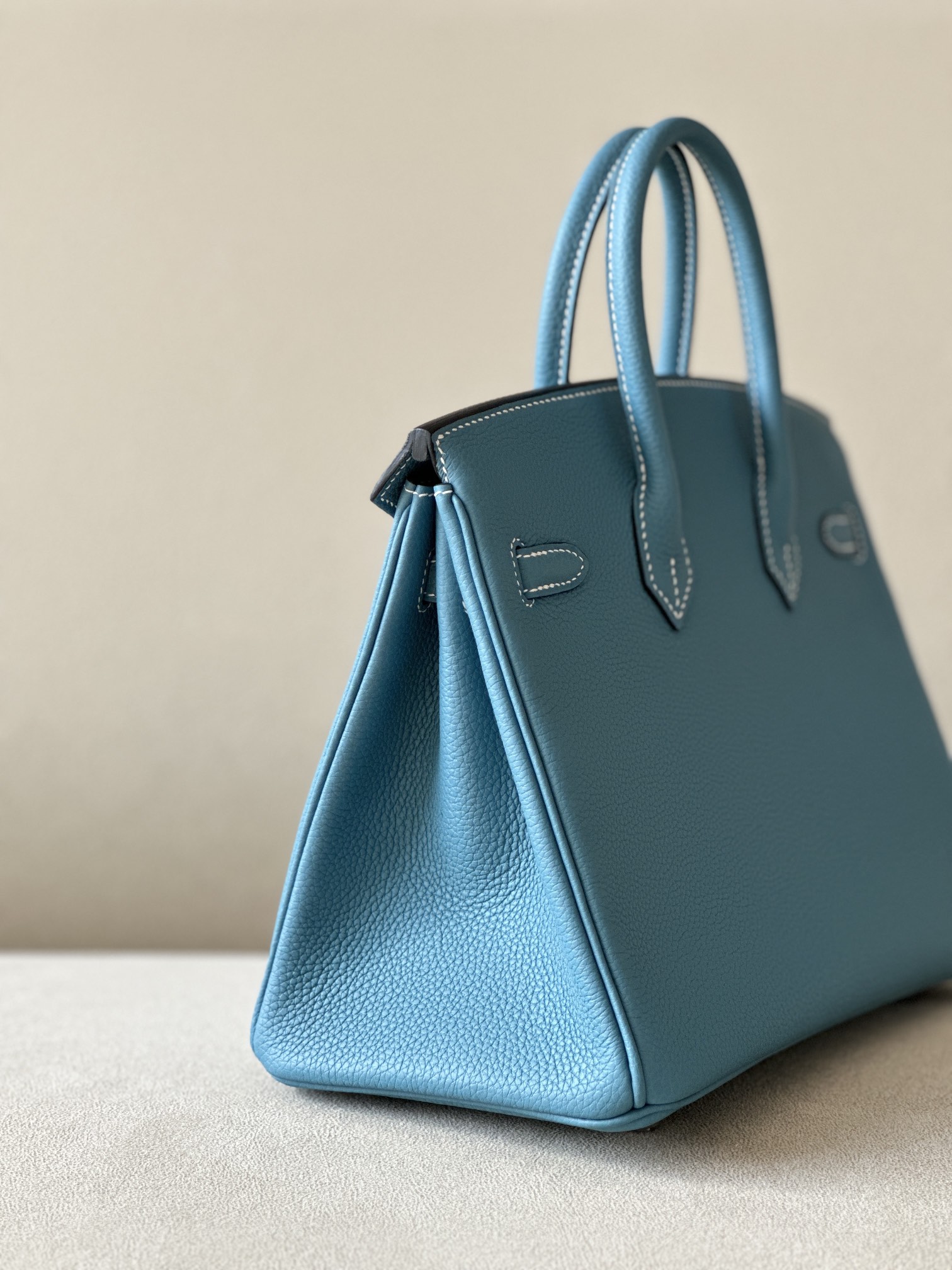 Bagsaaa H**me5 Birkin 25 in Togo Leather with Silver Hardware Blue