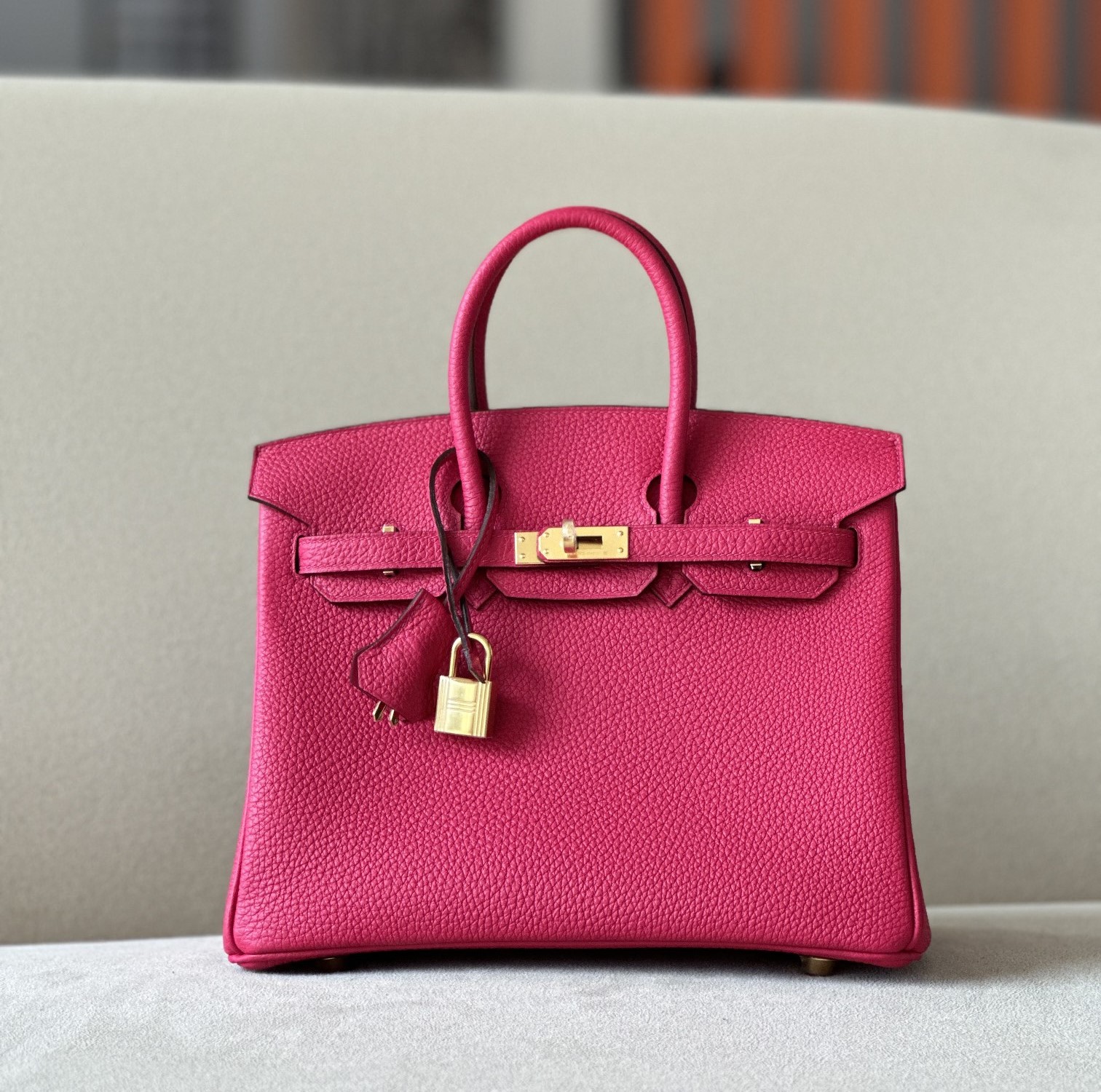 Bagsaaa H**me5 Birkin 25 in Togo Leather with Gold Hardware Pink