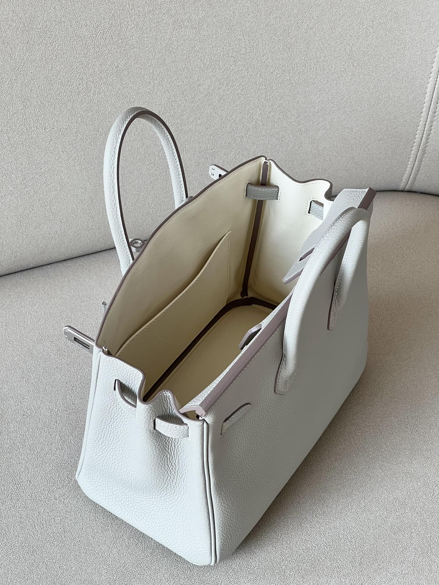 Bagsaaa H**me5 Birkin 25 in Togo Leather with light Grey