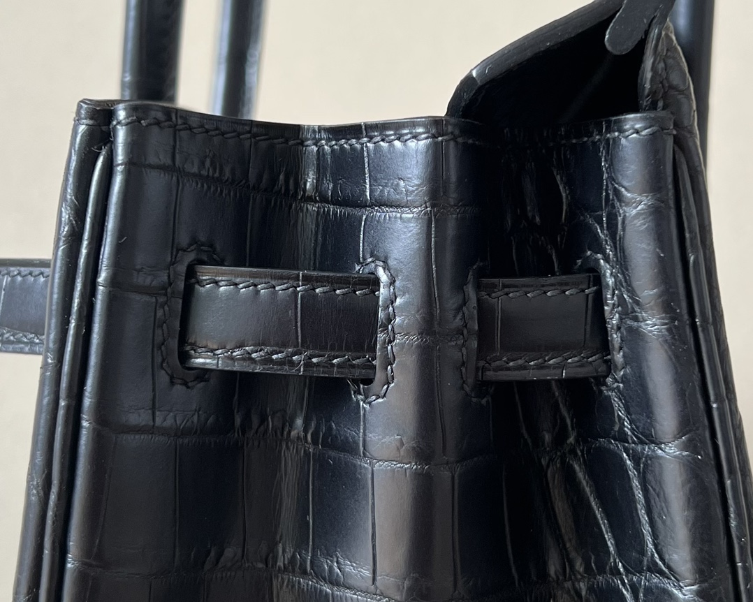 Bagsaaa H**me5 Birkin 25 Matte Black Crocodile