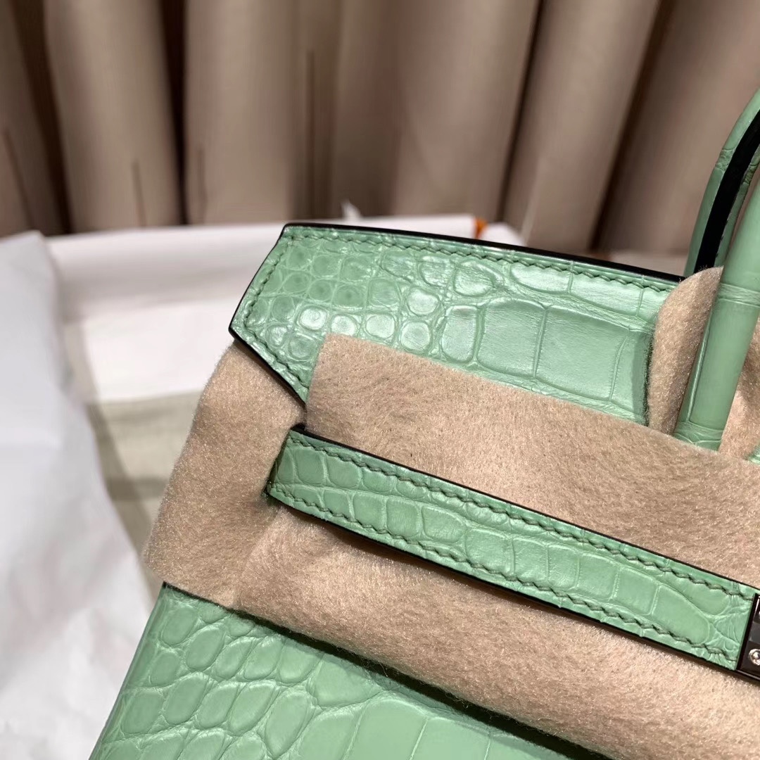 Bagsaaa H**me5 Birkin 25 Matte Green Crocodile