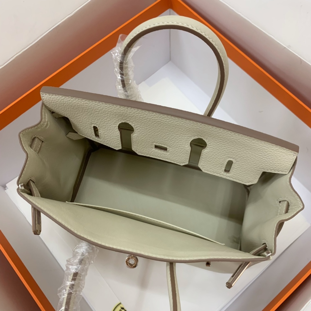 Bagsaaa H**me5 Birkin 25 in Togo Leather Off White color