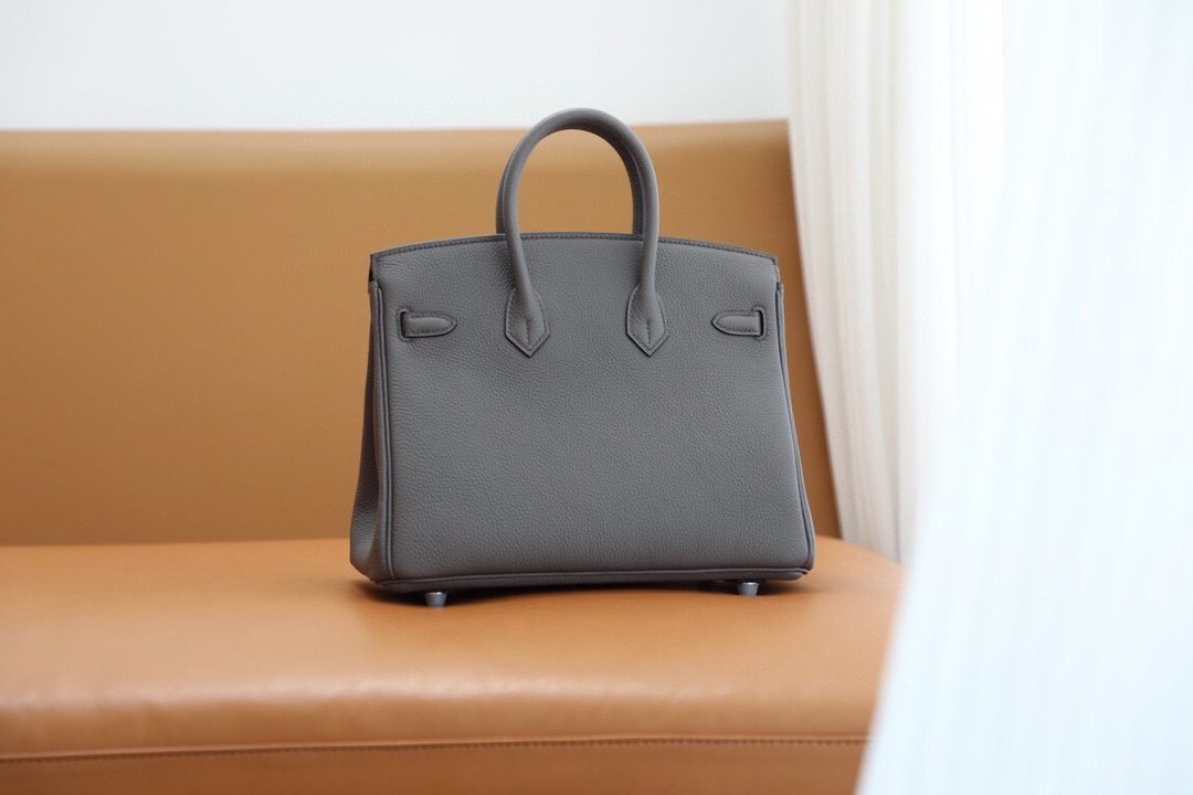 Bagsaaa H**me5 Birkin 25 in Togo Leather Dark Grey