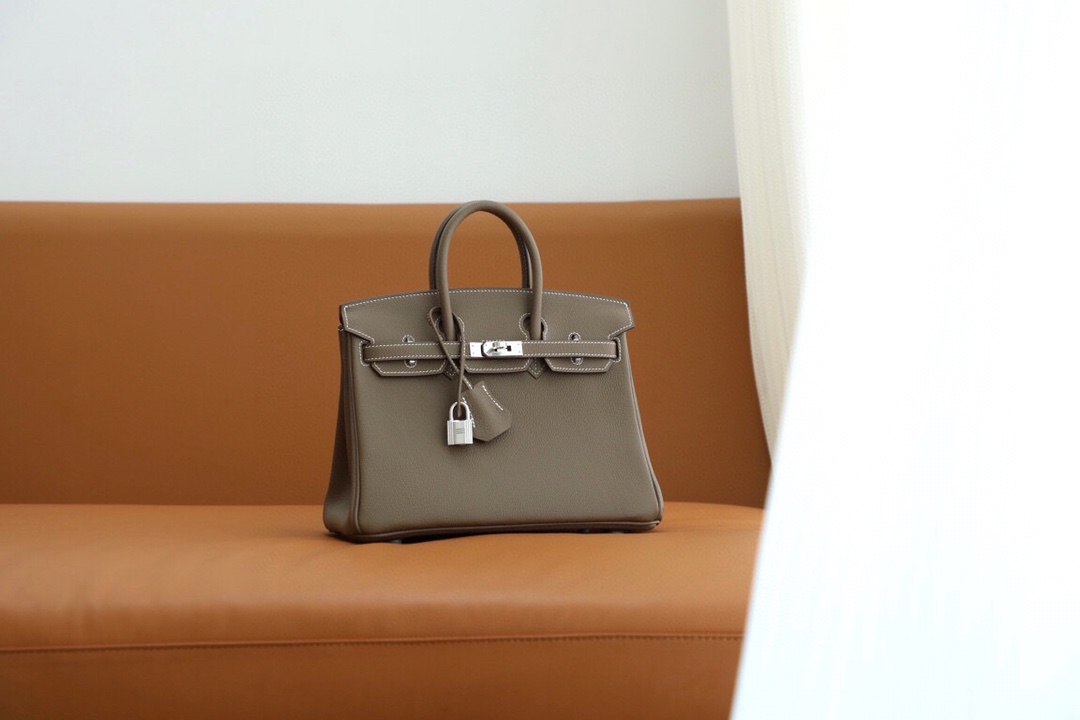 Bagsaaa H**me5 Birkin 25 in Togo Leather Dark Taupe