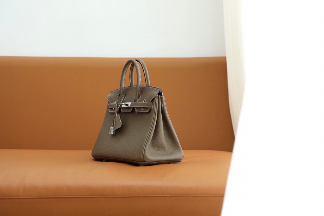 Bagsaaa H**me5 Birkin 25 in Togo Leather Dark Taupe