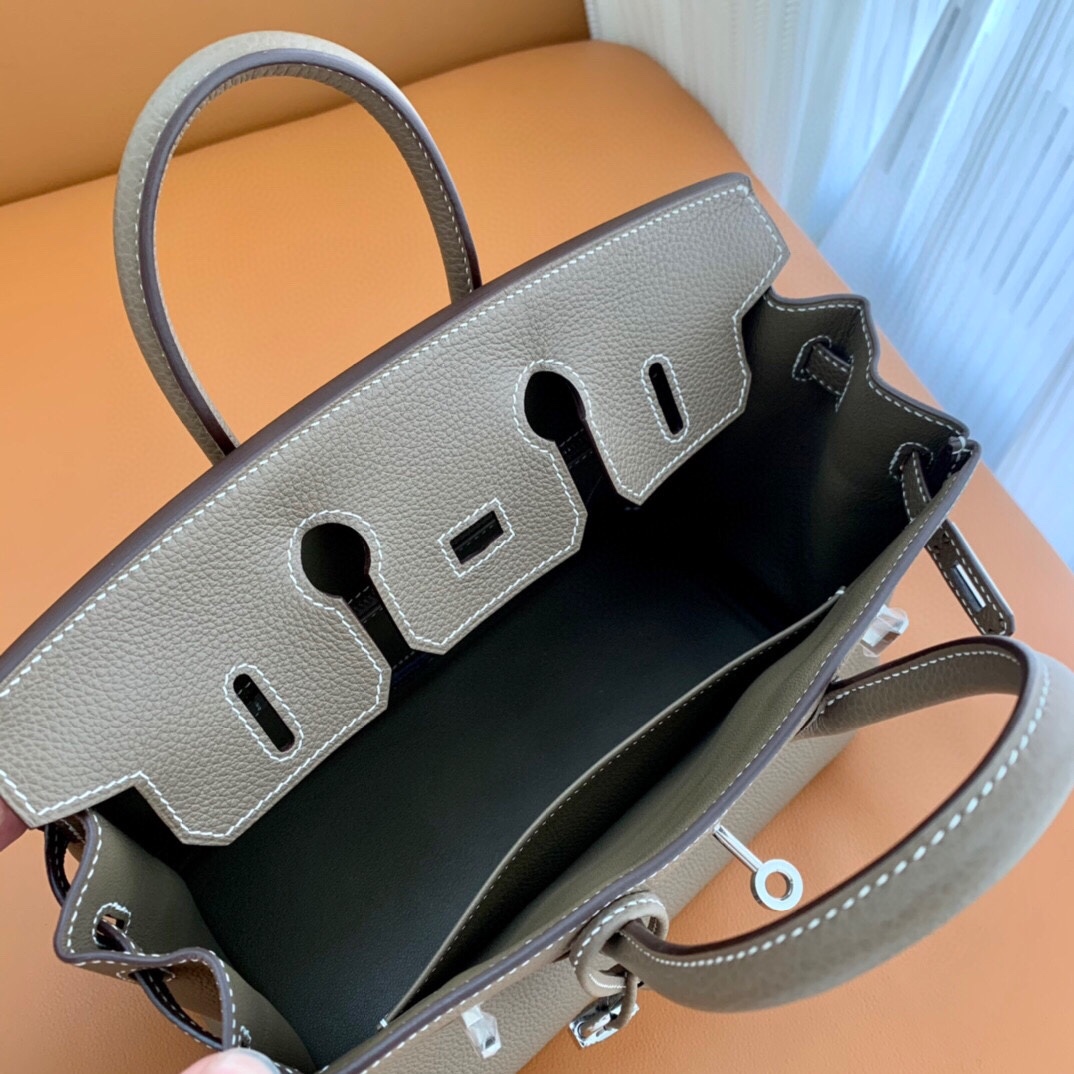 Bagsaaa H**me5 Birkin 25 in Togo Leather Dark Taupe