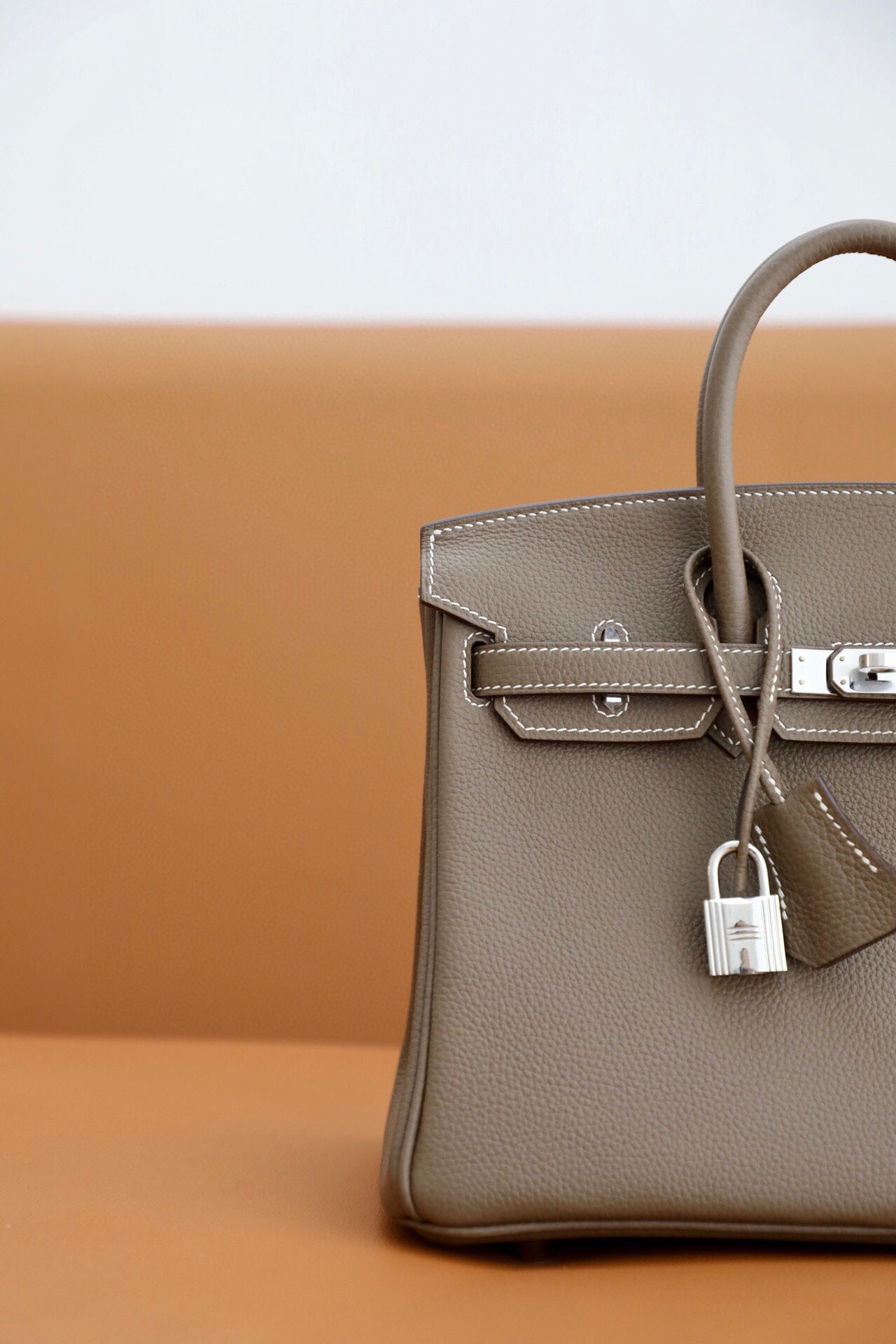 Bagsaaa H**me5 Birkin 25 in Togo Leather Dark Taupe